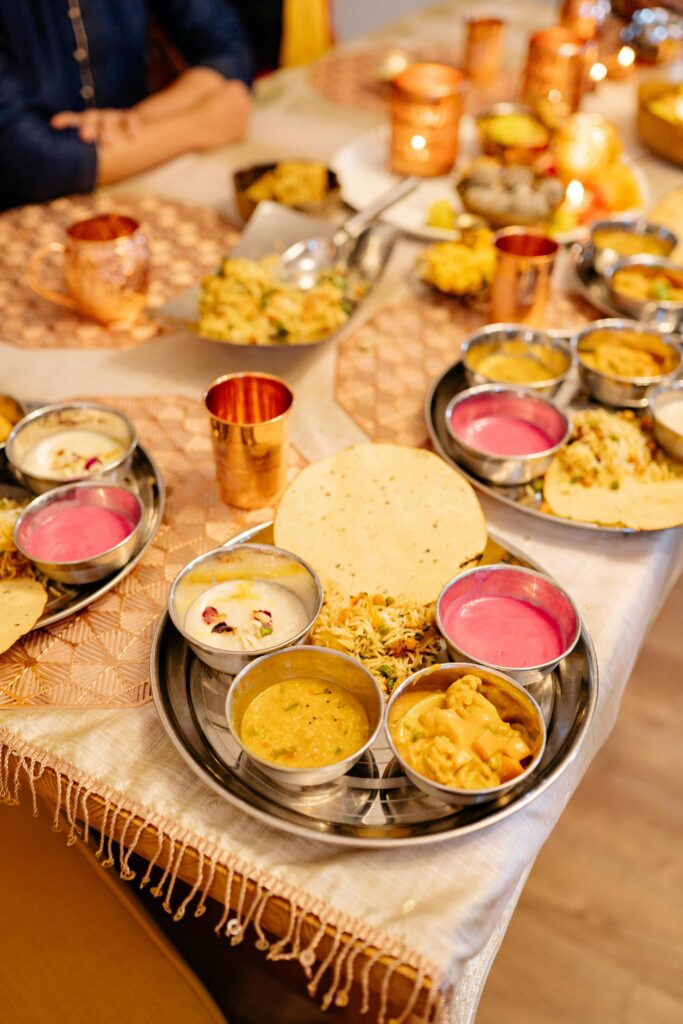 platters of delicious Indian cuisine